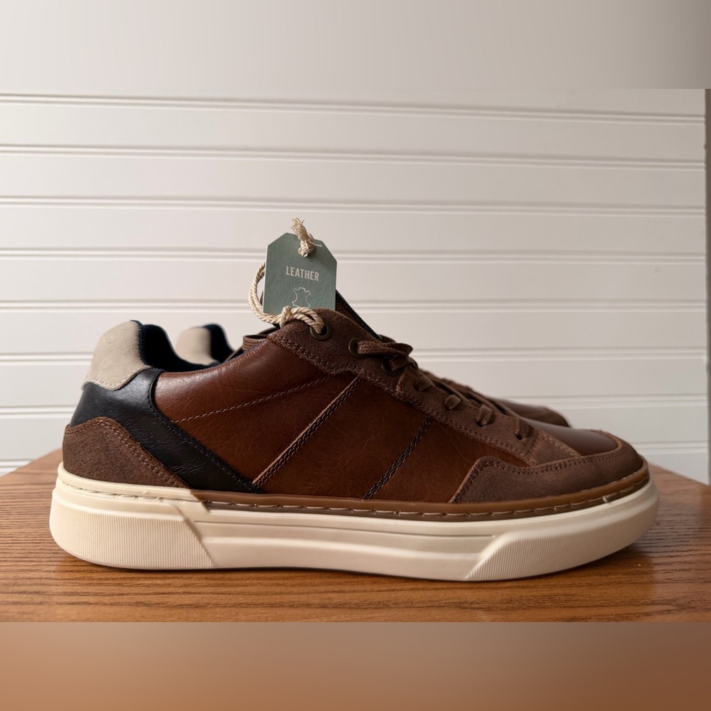 Fat Face Reid Skater Brown Leather Trainer NWOB - Picture 4 of 9